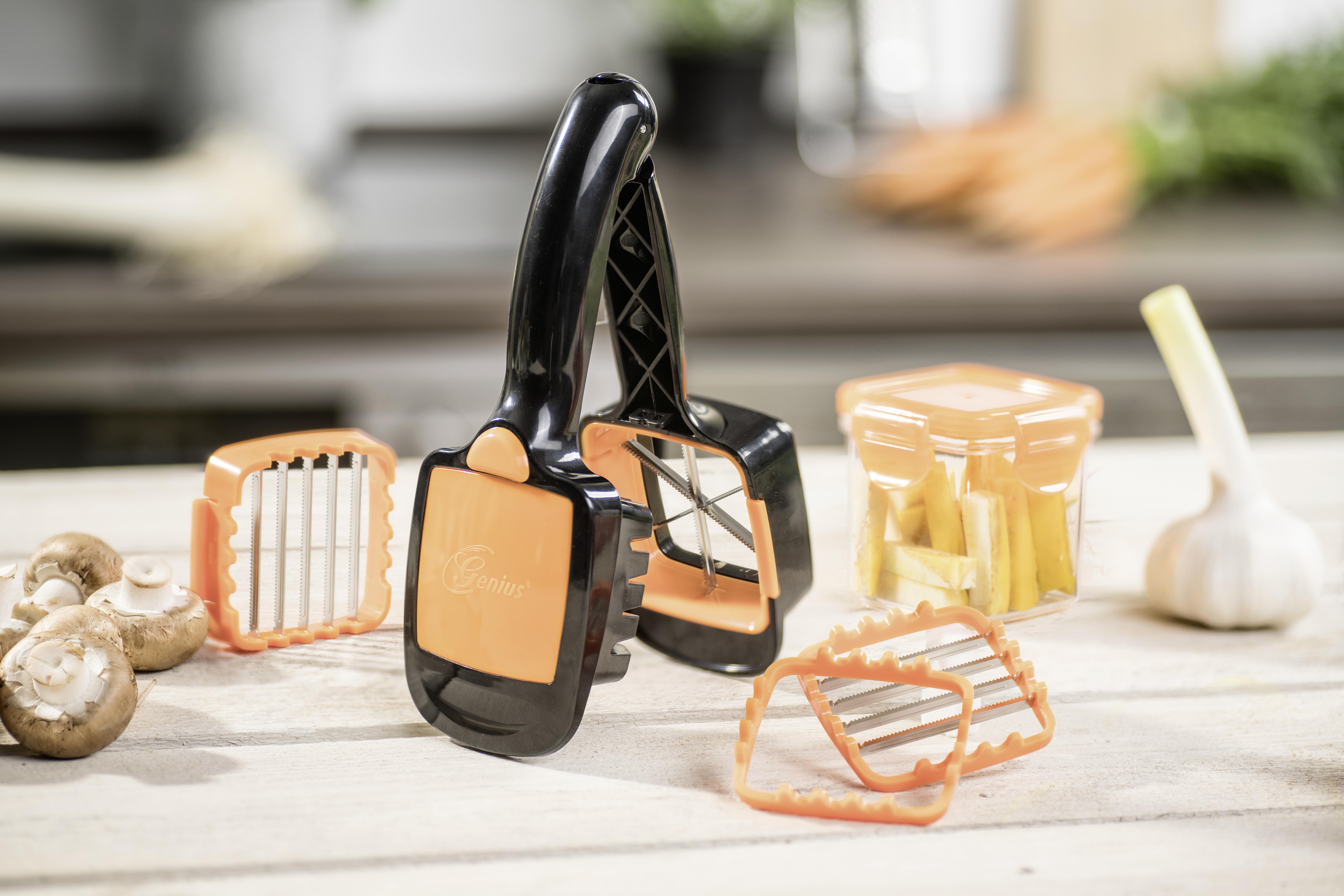Küchenhelfer-Set Nicer Dicer Quick 7 -teilig. - Schwarz/Orange, Basics, Kunststoff/Metall - Genius