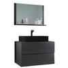 Badezimmer Lendas Bl M - Anthrazit/Schwarz, MODERN, Glas/Keramik (81cm) - MID.YOU