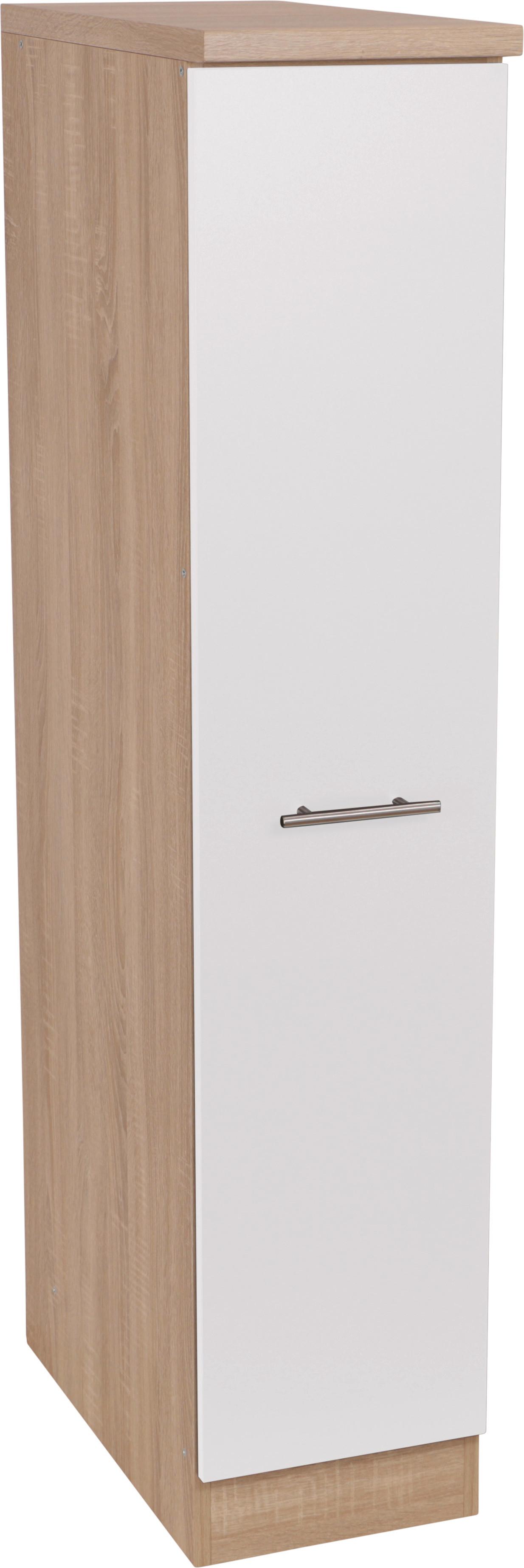 Apothekerschrank Merle Weiß, Eiche Dekor B:30cm - Eichefarben/Weiß, Basics, Holzwerkstoff (30/144,8/60cm) - Respekta