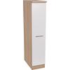 Apothekerschrank Merle Weiß, Eiche Dekor B:30cm - Eichefarben/Weiß, Basics, Holzwerkstoff (30/144,8/60cm) - Respekta
