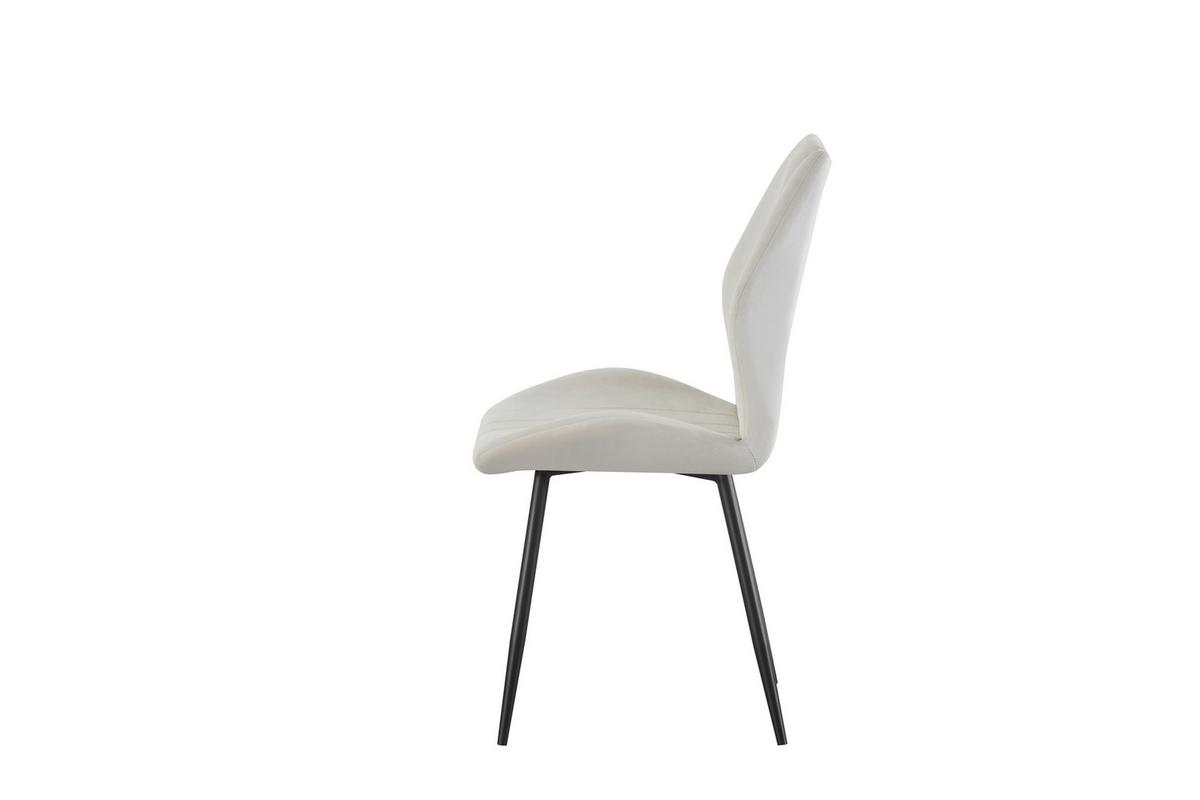 Stuhl-Set Christin Creme B: 52 cm - Creme/Schwarz, MODERN, Textil/Metall (52/75/58cm) - MID.YOU