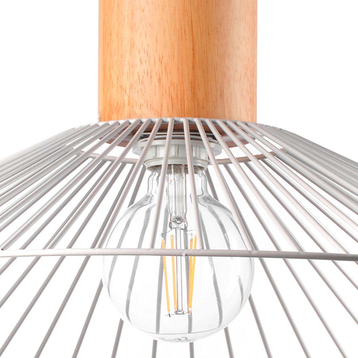 Pendelleuchte Hellbraun Weiß Hg L: 60 cm - Hellbraun/Weiß Hochglanz, Basics, Holz/Metall (60/60/160cm)