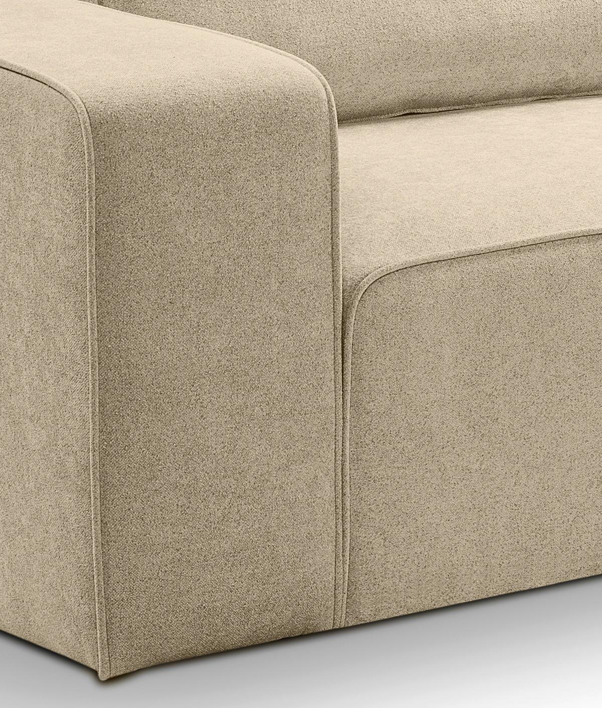 Ecksofa Lux Beige S: 305x281cm - Beige/Schwarz, Basics, Holz/Textil (305/281cm) - MID.YOU