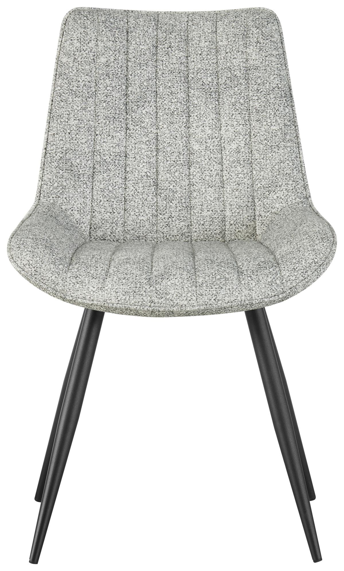 Vierfußstuhl Nikita Leinenoptik Beige, B: 54 cm - Beige/Schwarz, KONVENTIONELL, Holz/Textil (54/88/61,5cm) - MID.YOU