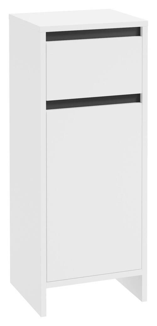 Badezimmer Unterschrank Slito BxH 32x80 cm Weiß - Anthrazit/Weiß, Basics, Holzwerkstoff (32/80/28cm) - MID.YOU