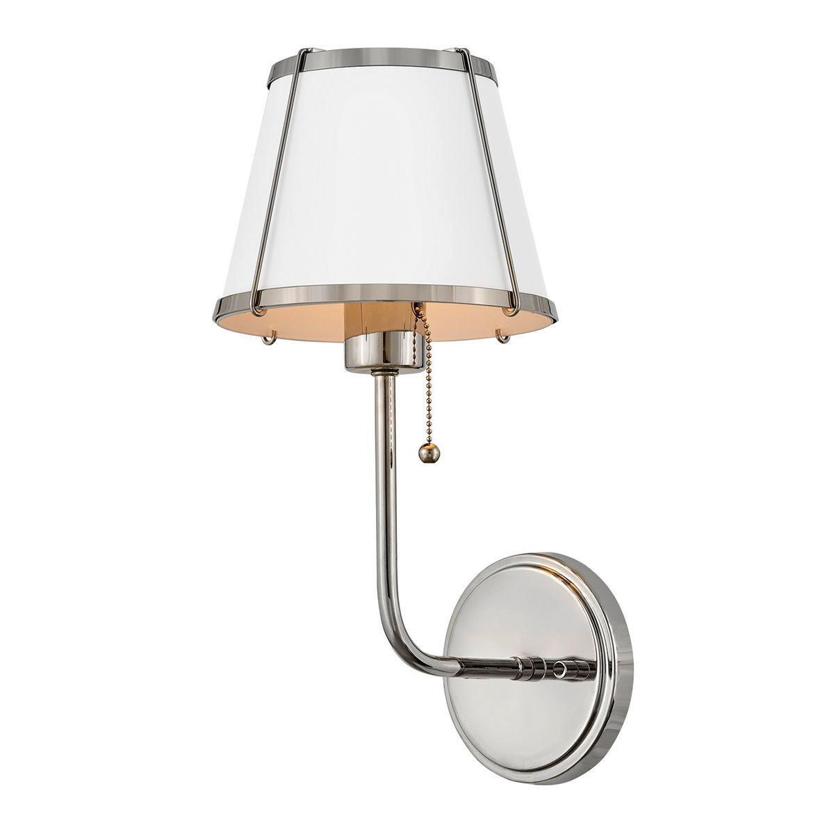 Falilámpa Hk-Clarke1-Pn-Wh - nikkelszínű/fehér, Konventionell, fém (40/18,4/22,2cm) - Elstead Lighting