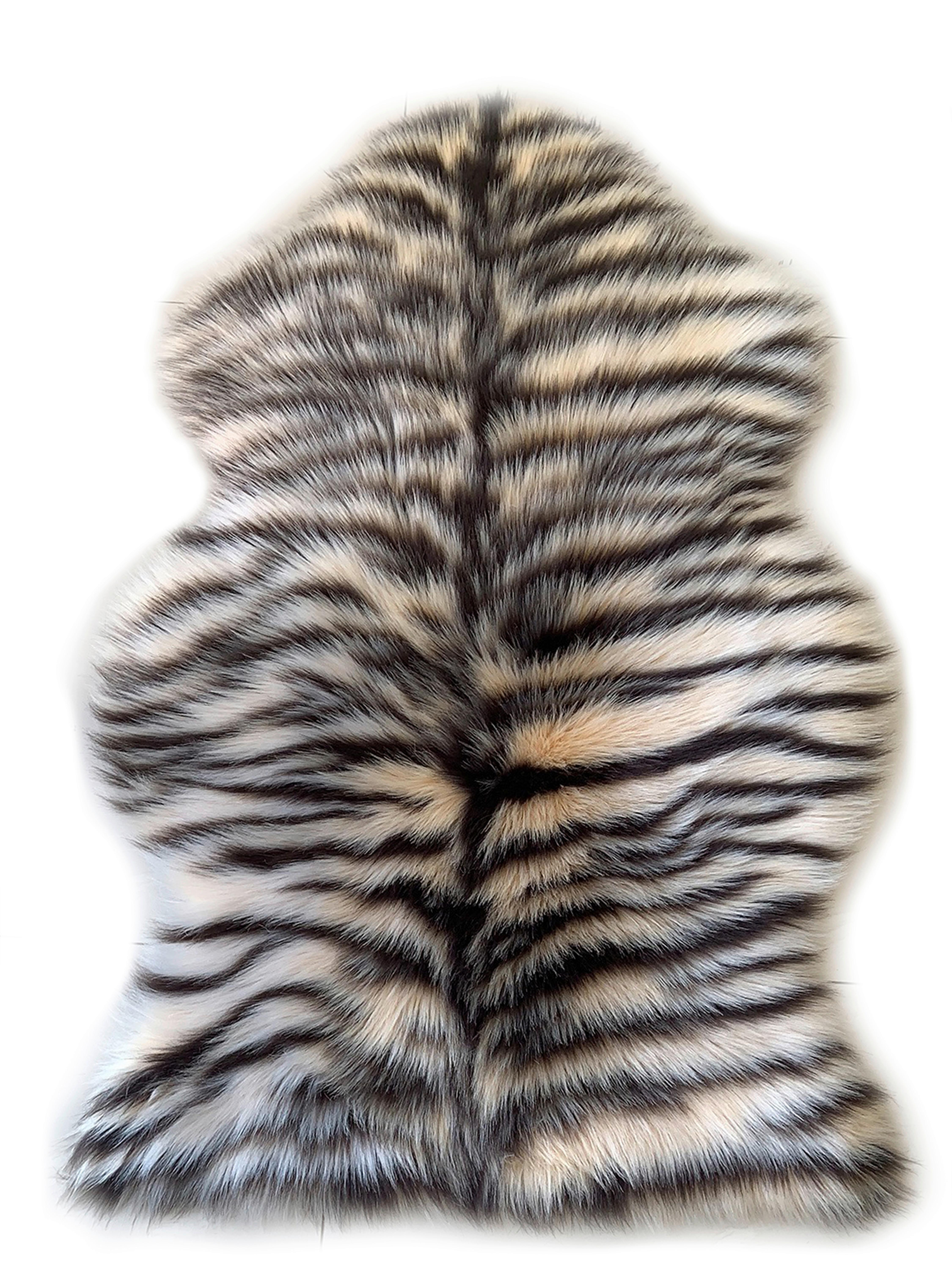 UMELÁ KOŽUŠINA Tiger, 90/60cm - béžová, Basics, textil (90/60cm) - Modern Living