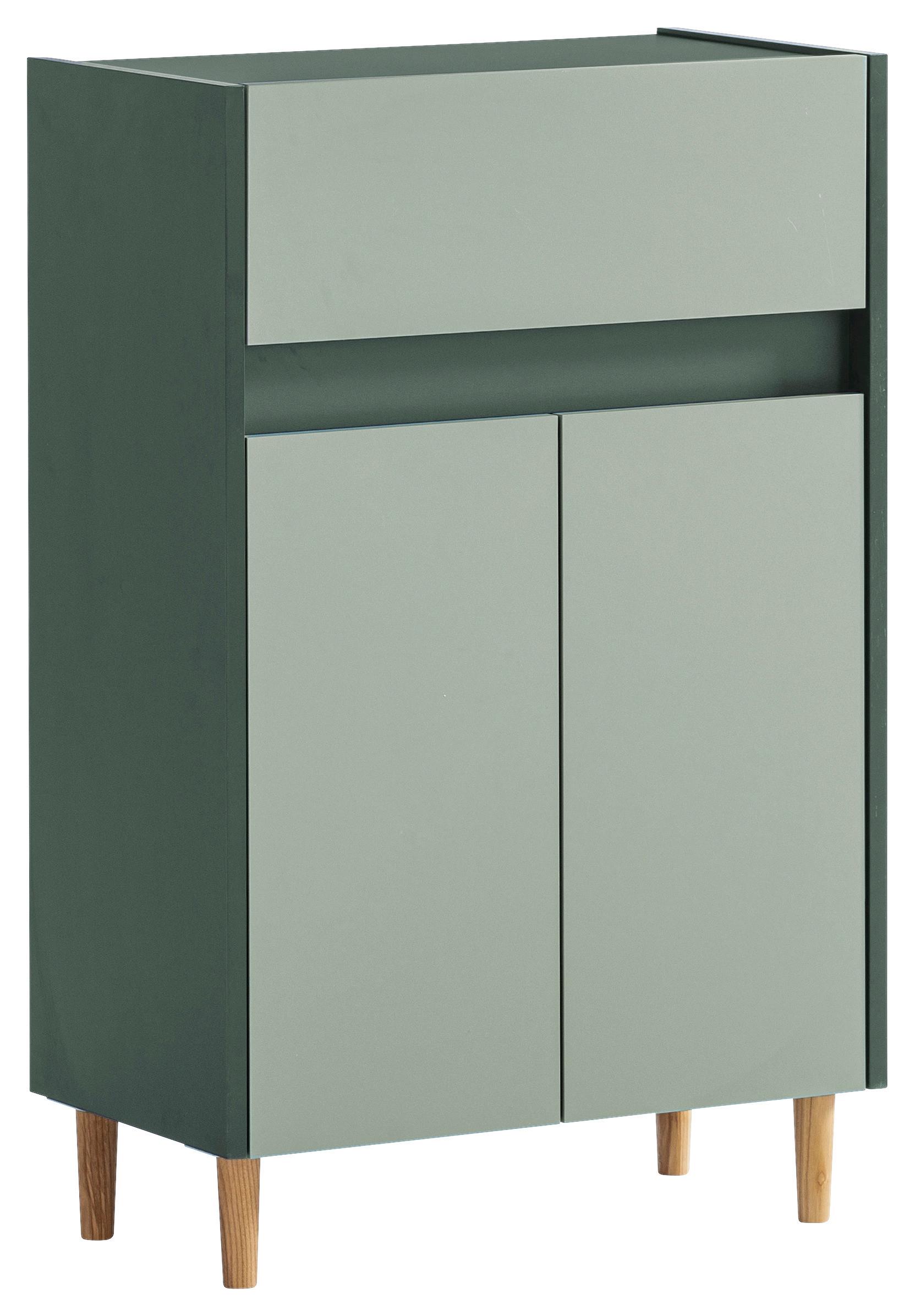 Badezimmer Unterschrank Lovis U 570 Bxh 56,9x90 Cm - Dunkelgrün/Eschefarben, MODERN, Holzwerkstoff (56,9/90,3/33cm) - MID.YOU