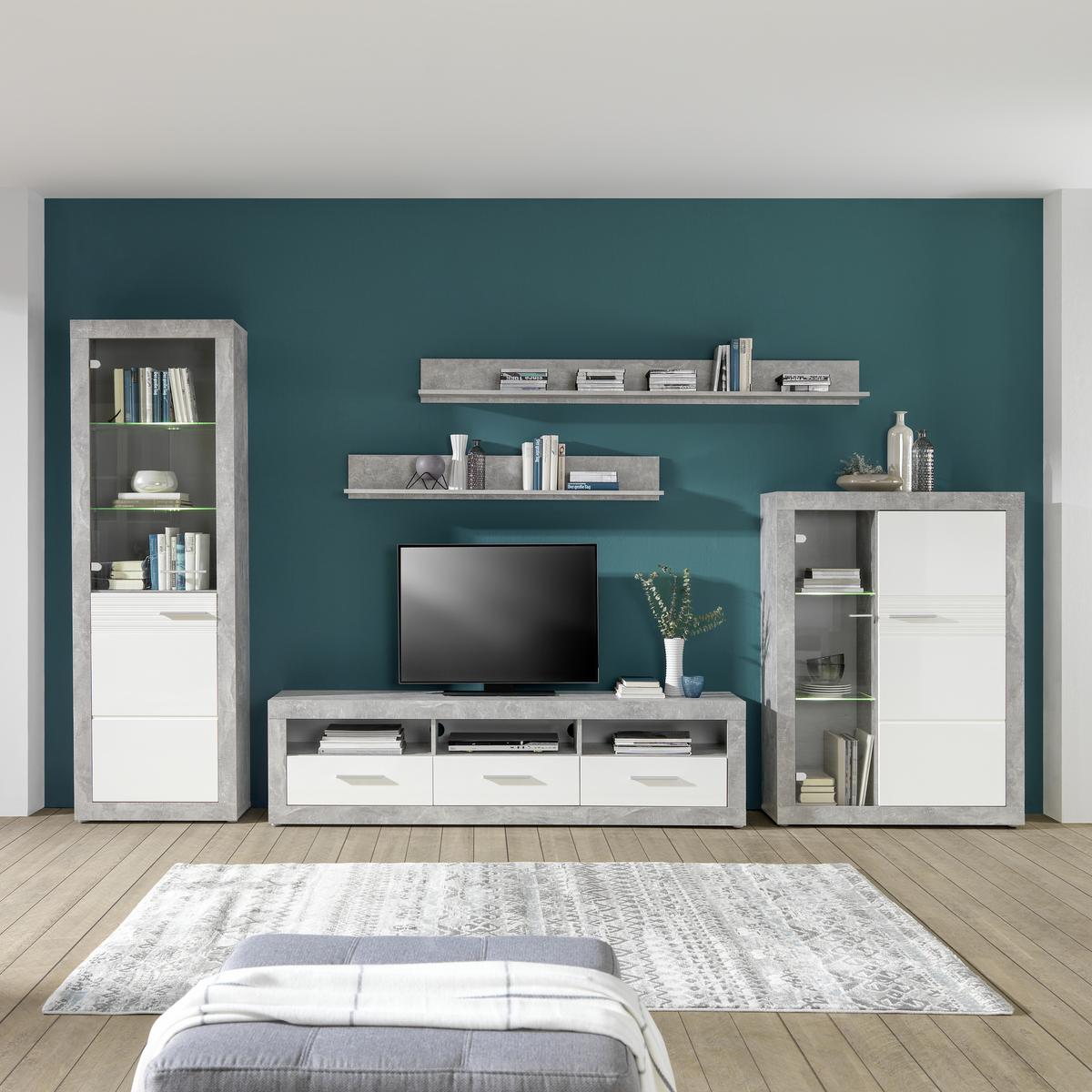 ŠIROKÁ KOMODA MALTA - šedá/bílá, Moderní, kompozitní dřevo/plast (138/86/35cm)