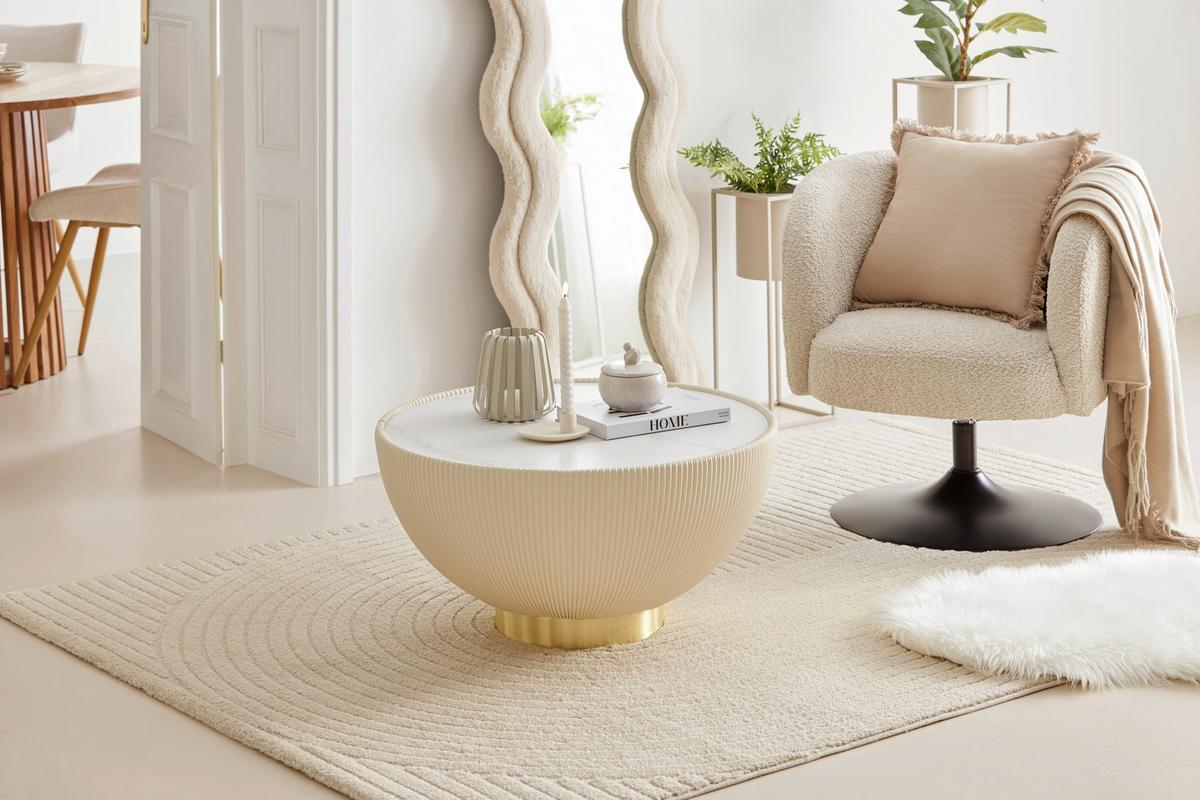 TKANÝ KOBEREC Elio 1, 80/150cm, krémová - krémová, Moderní, textil (80/150cm) - Mömax