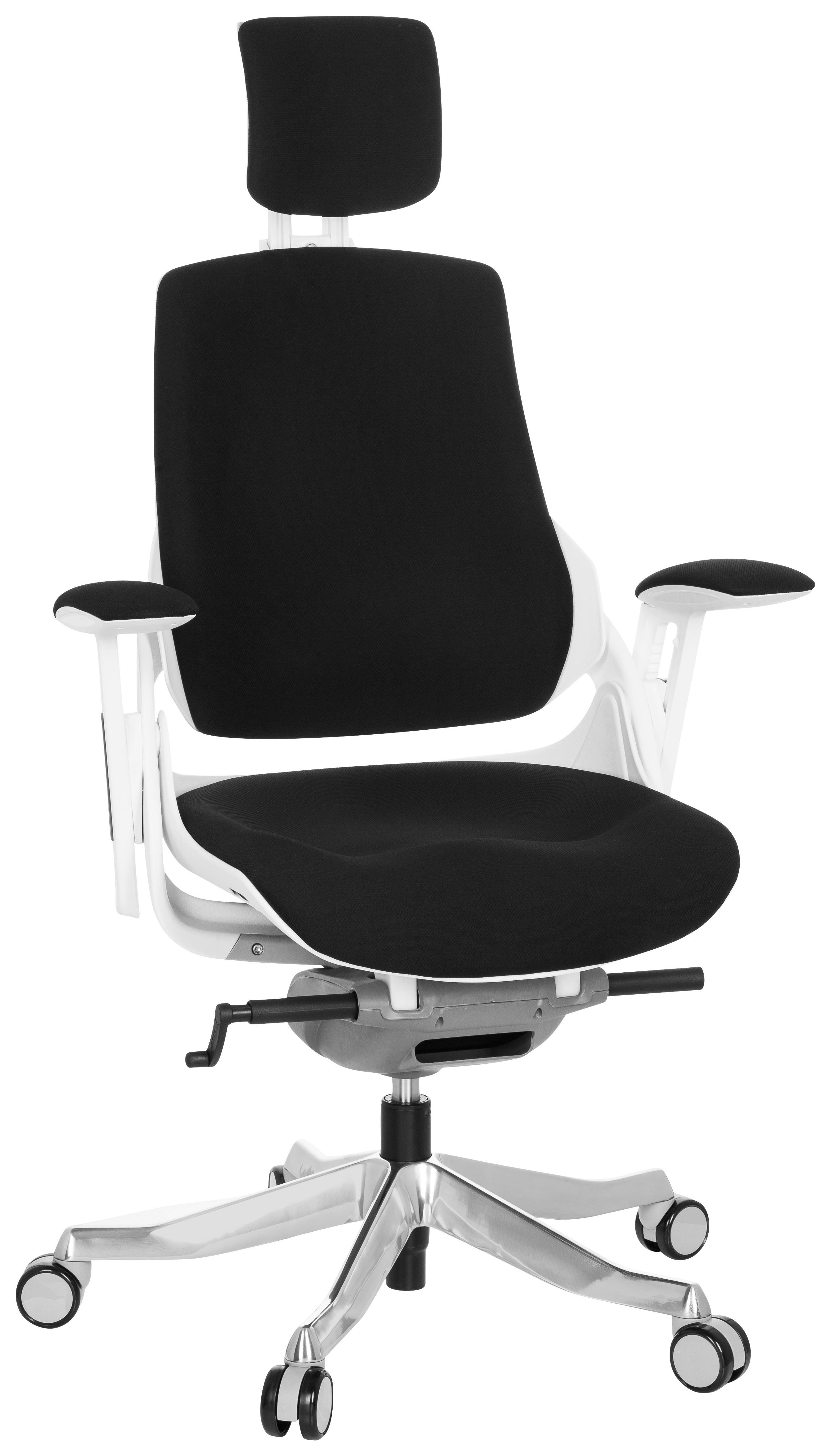 Drehstuhl Spektre Schwarz/Weiß - Alufarben/Schwarz, MODERN, Kunststoff/Textil (67/116/54cm) - MID.YOU