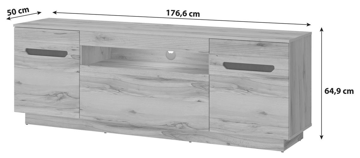 Tv-elem Alana - Modern, faalapú anyag (176,6/64,9/50cm)