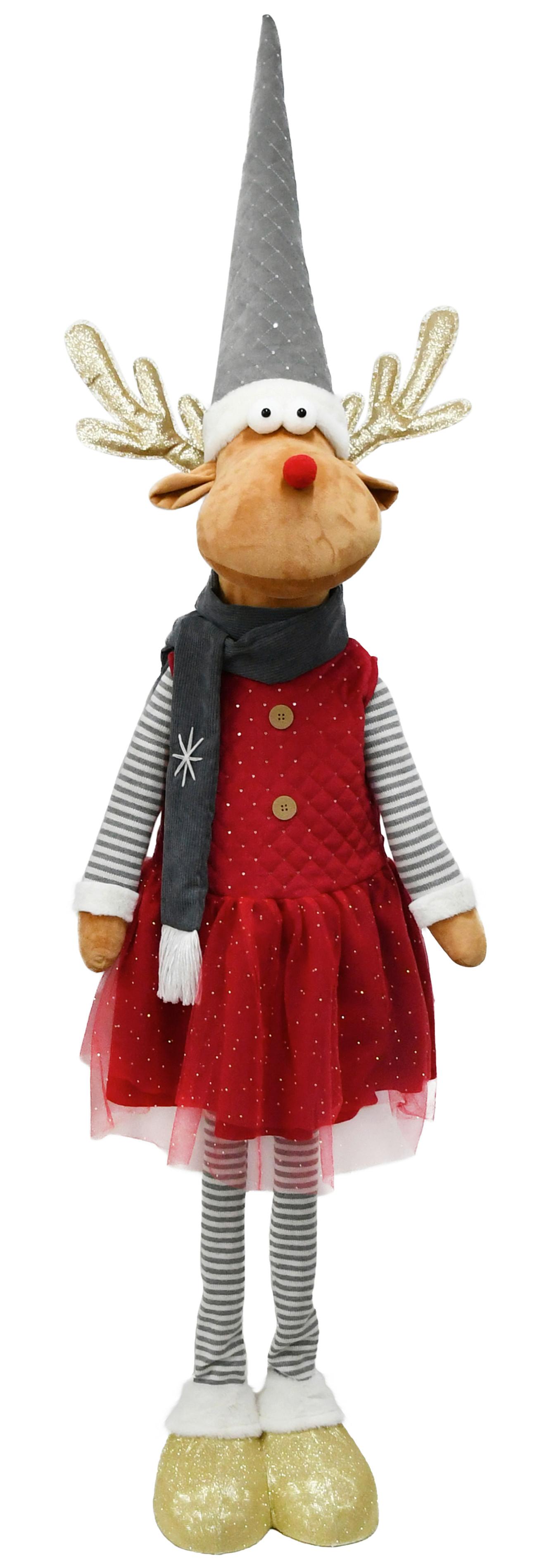 Dekoračný sob teleskopické nohy: 140-185 cm - sivá/biela, kov/textil (50/140-185/32cm) - Mömax