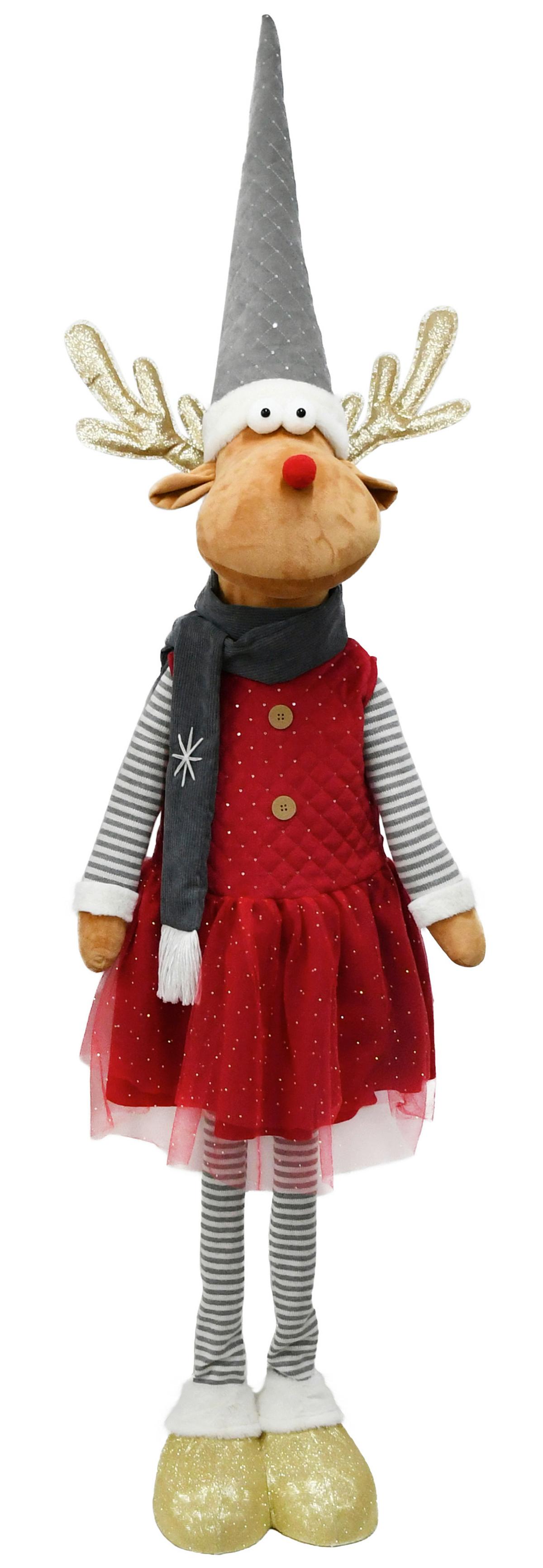Dekoračný sob teleskopické nohy: 140-185 cm - sivá/biela, kov/textil (50/140-185/32cm) - Mömax