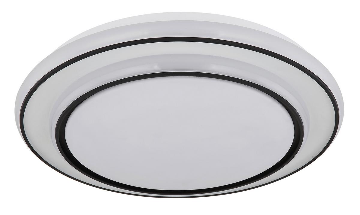 LED-Deckenleuchte 48136-24 - Schwarz/Weiß, KONVENTIONELL, Kunststoff/Metall (39/7cm) - Globo