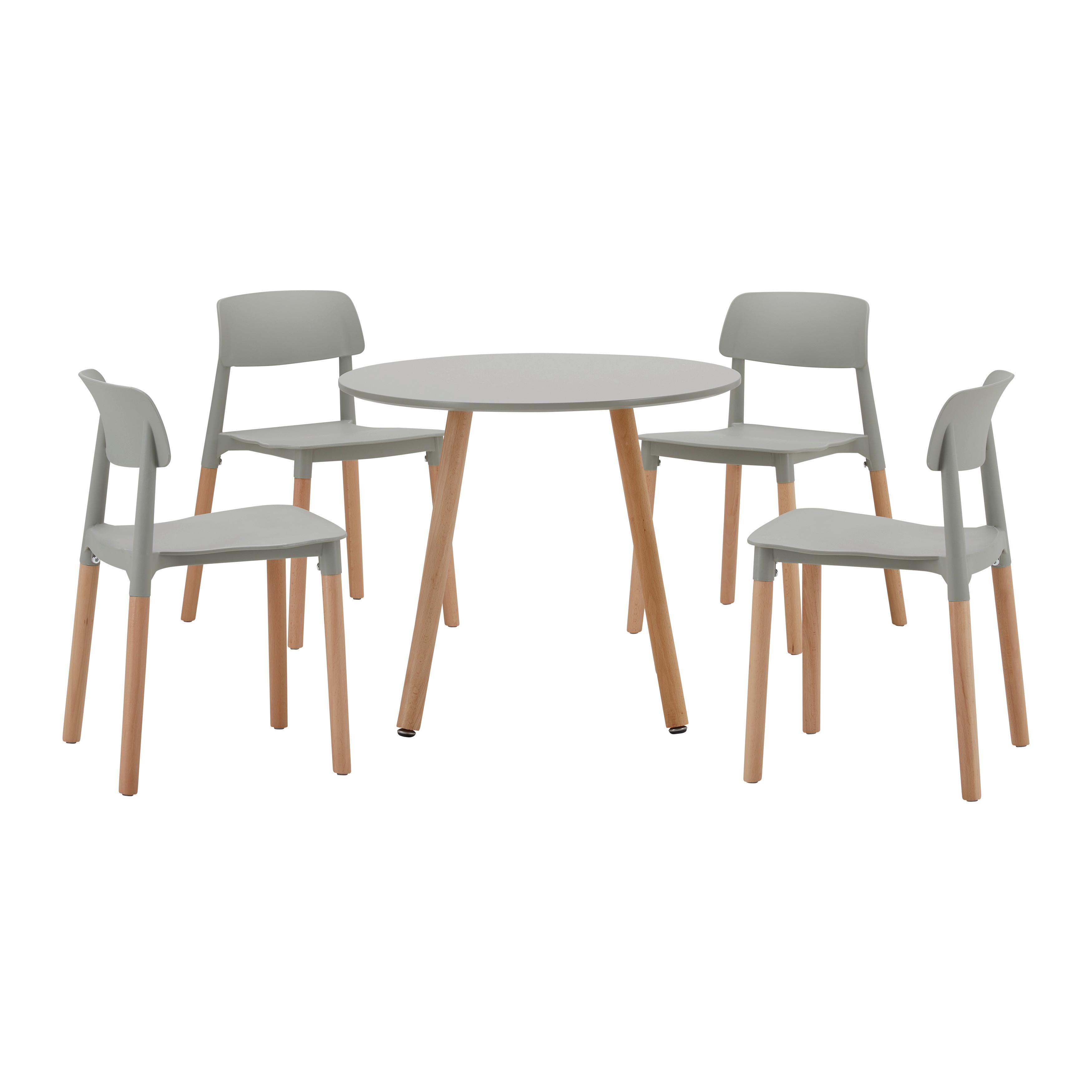 Dětská sedací souprava DESSY šedá - světle šedá, Moderní, dřevo/plast (60/48/60cm) - Bessagi Kids