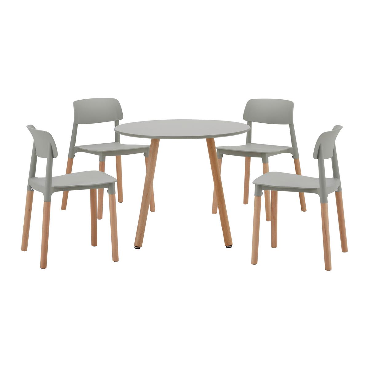 Dětská sedací souprava DESSY šedá - světle šedá, Moderní, dřevo/plast (60/48/60cm) - Bessagi Kids