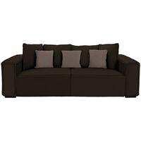Bigsofa Mit Kissen Surf, Webstoff - Taupe/Dunkelbraun, MODERN, Holz/Textil (244/62/117cm) - Luca Bessoni