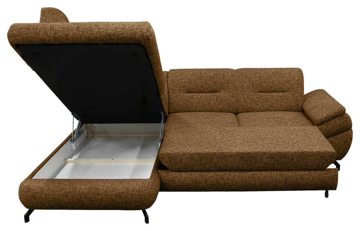 Ecksofa Imo Braun 201x274 cm - Schwarz/Braun, Design, Textil (201/274cm) - MID.YOU