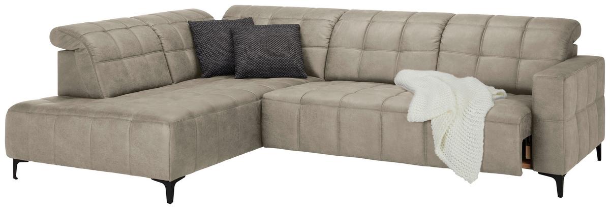 Rohová sedačka PANAMA, ľavá, sivá - čierna/sivá, Konventionell, kov/textil (216/304cm) - Premium Living