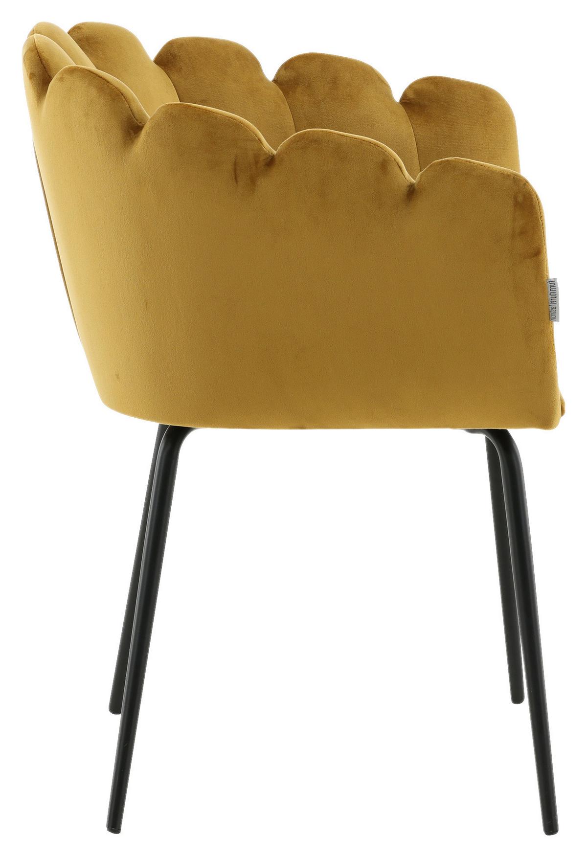 Stuhl Limhamn - Gelb, Design, Textil/Metall (61/76.56/54cm) - Livetastic