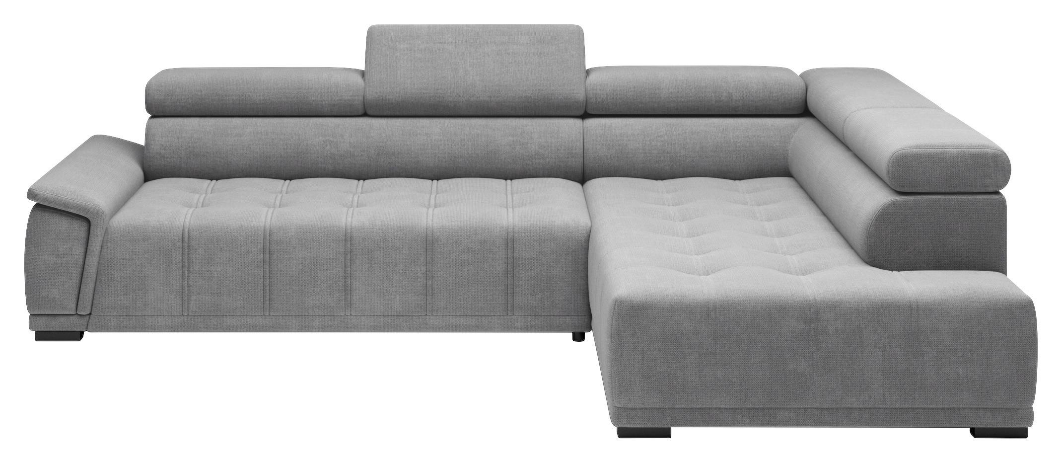 Rohová sedačka GRINALDI, pravá, modrošedá - černá/modrošedá, Moderní, textil/plast (283/206cm) - Premium Living