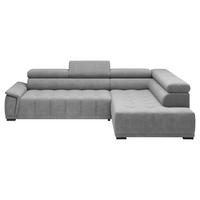 Rohová sedačka GRINALDI, pravá, modrosivá - čierna/modrosivá, Modern, textil/plast (283/206cm) - Premium Living