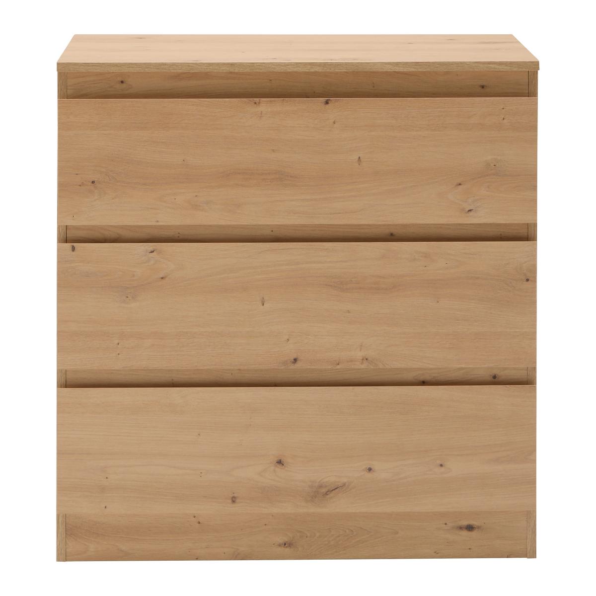 KOMODA MARA - černá/barvy stříbra, Konvenční, kompozitní dřevo/plast (77/80/42cm) - Mömax