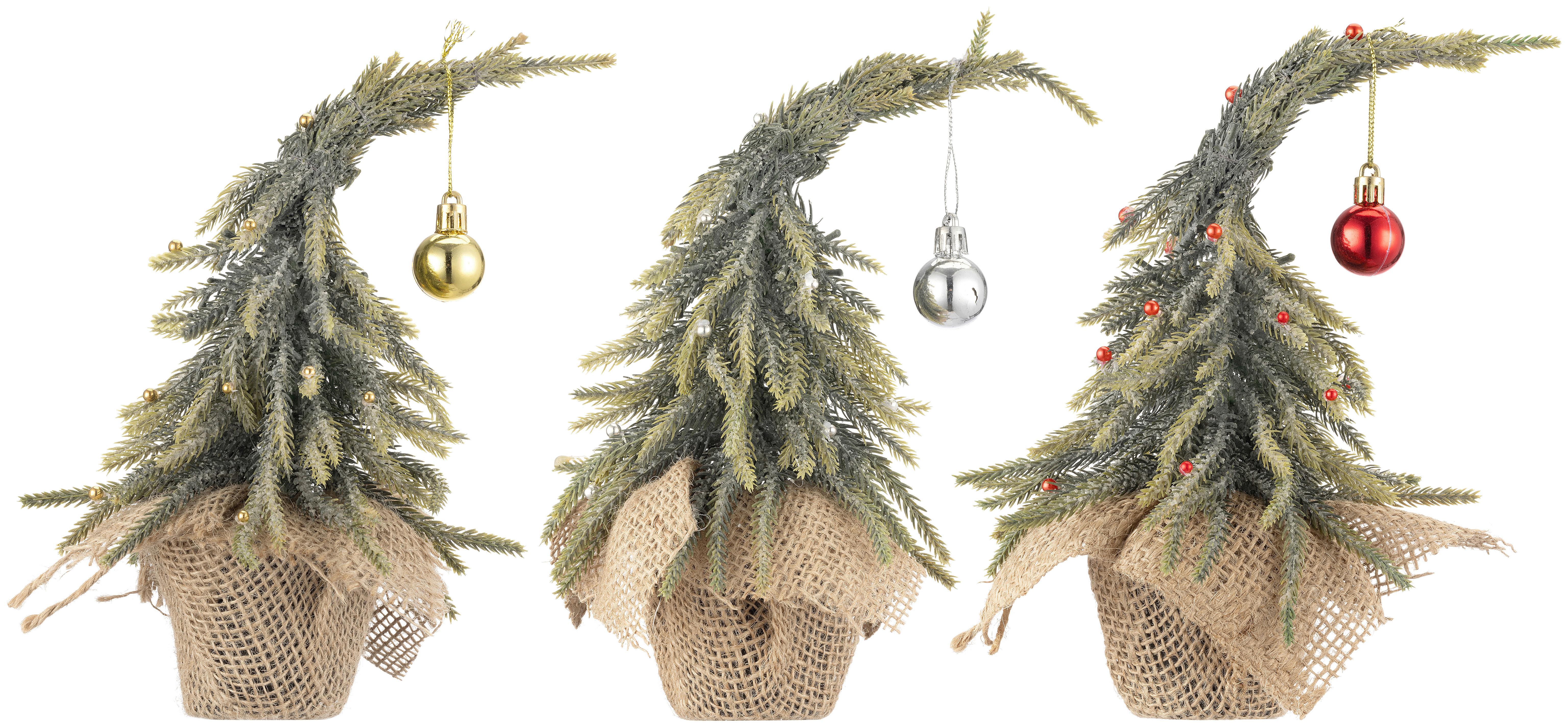 Weihnachtsbaum Luca Kunststoff ca. 10x8x22 cm - Schwarz/Grün, KONVENTIONELL, Kunststoff/Textil (10/8/22cm) - Luca Bessoni