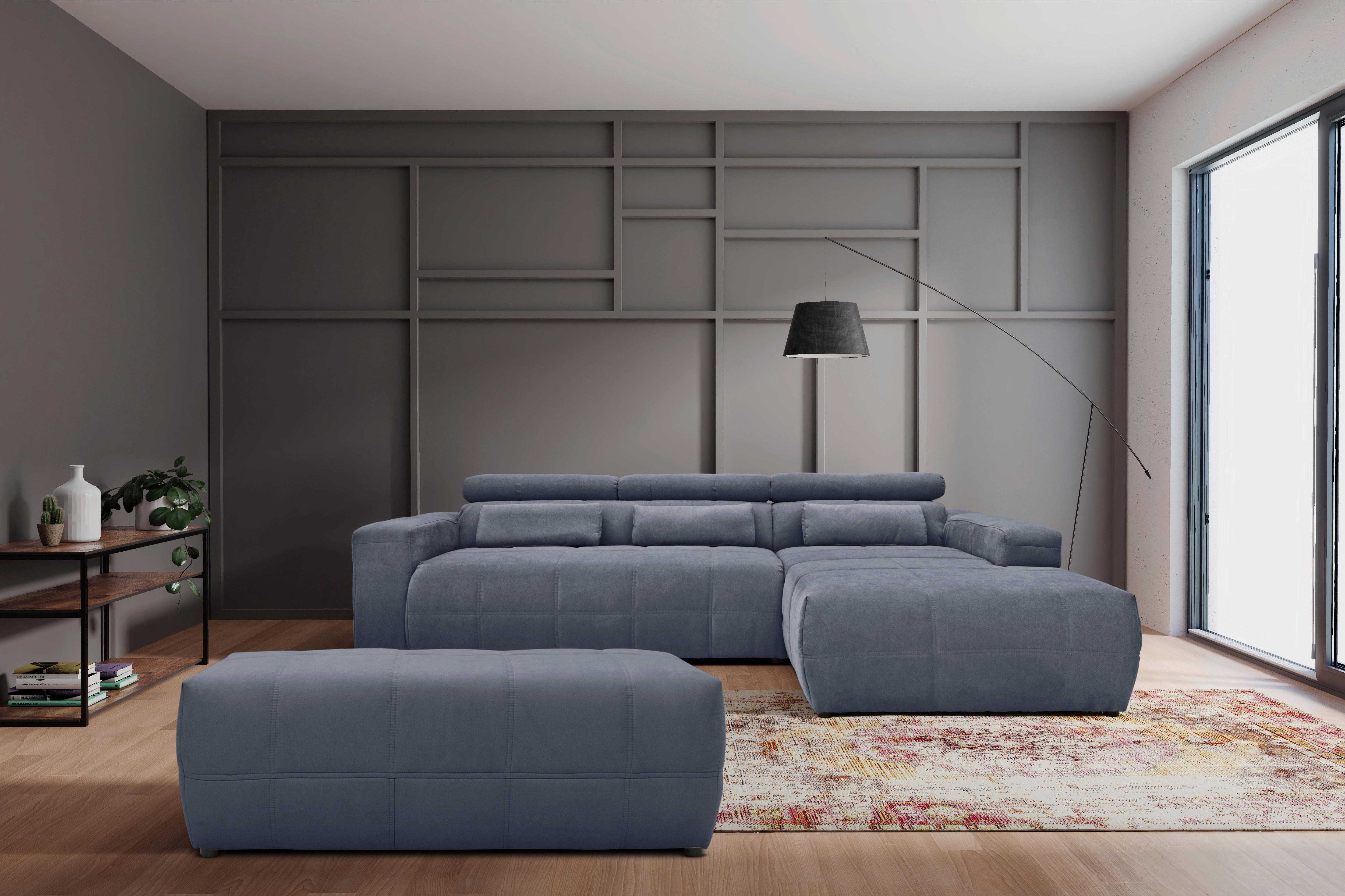 Hocker Brandon - Dunkelgrau/Schwarz, Design, Textil (150/60/40cm) - MID.YOU