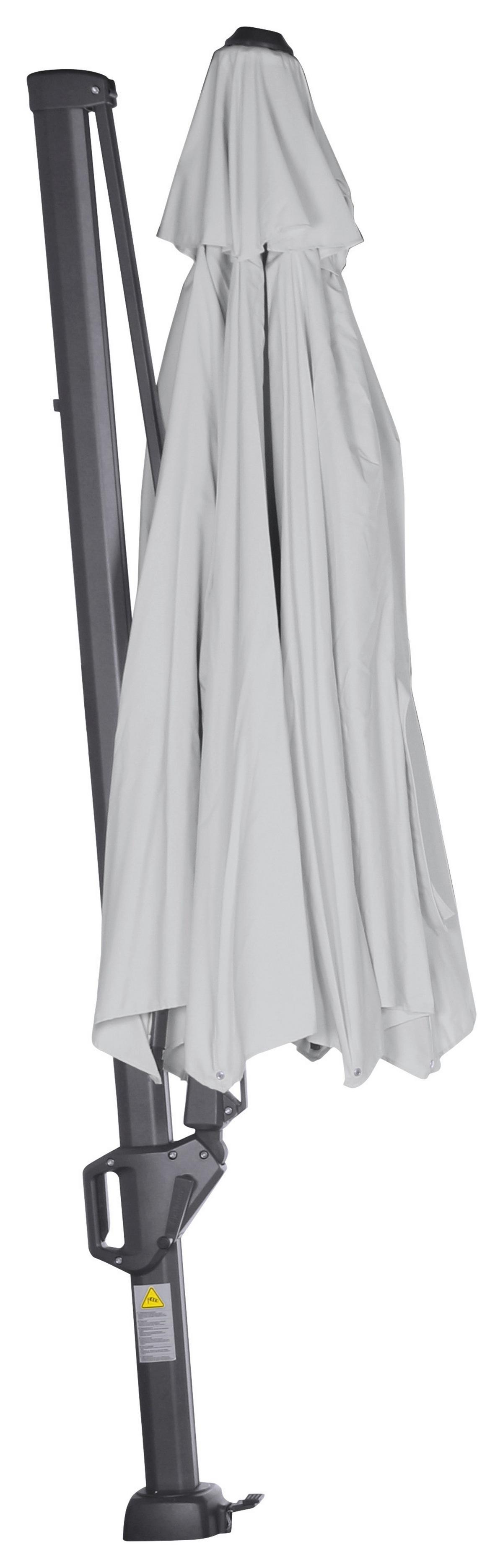 Ampelschirm Sunset N+ Ø 350 H: 252 Cm Anthrazit/grau - Anthrazit/Grau, KONVENTIONELL, Textil/Metall (350/350cm) - Siena Garden