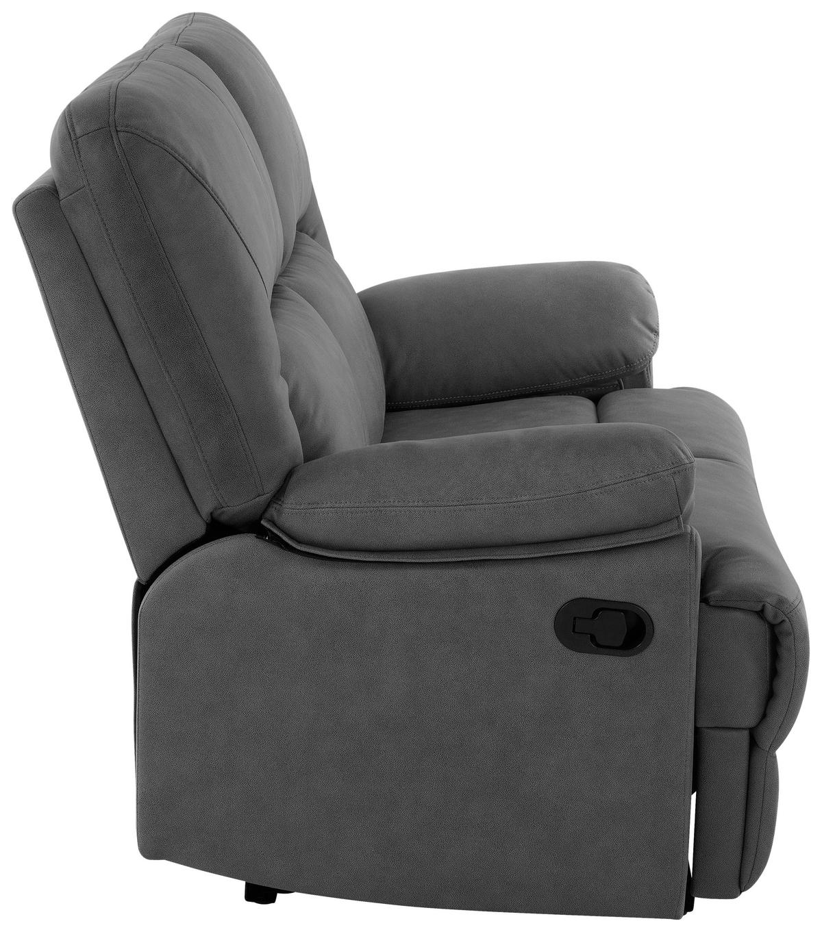 Dvojmiestna pohovka CLARA, sivá, s relaxačnou funkciou - sivá, Basics, textil (145/103/93cm) - Livetastic