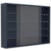 Hängevitrine Drivalo Anthrazit B: 75 cm - Transparent/Anthrazit, Design, Glas/Holzwerkstoff (75/55/12cm) - MID.YOU