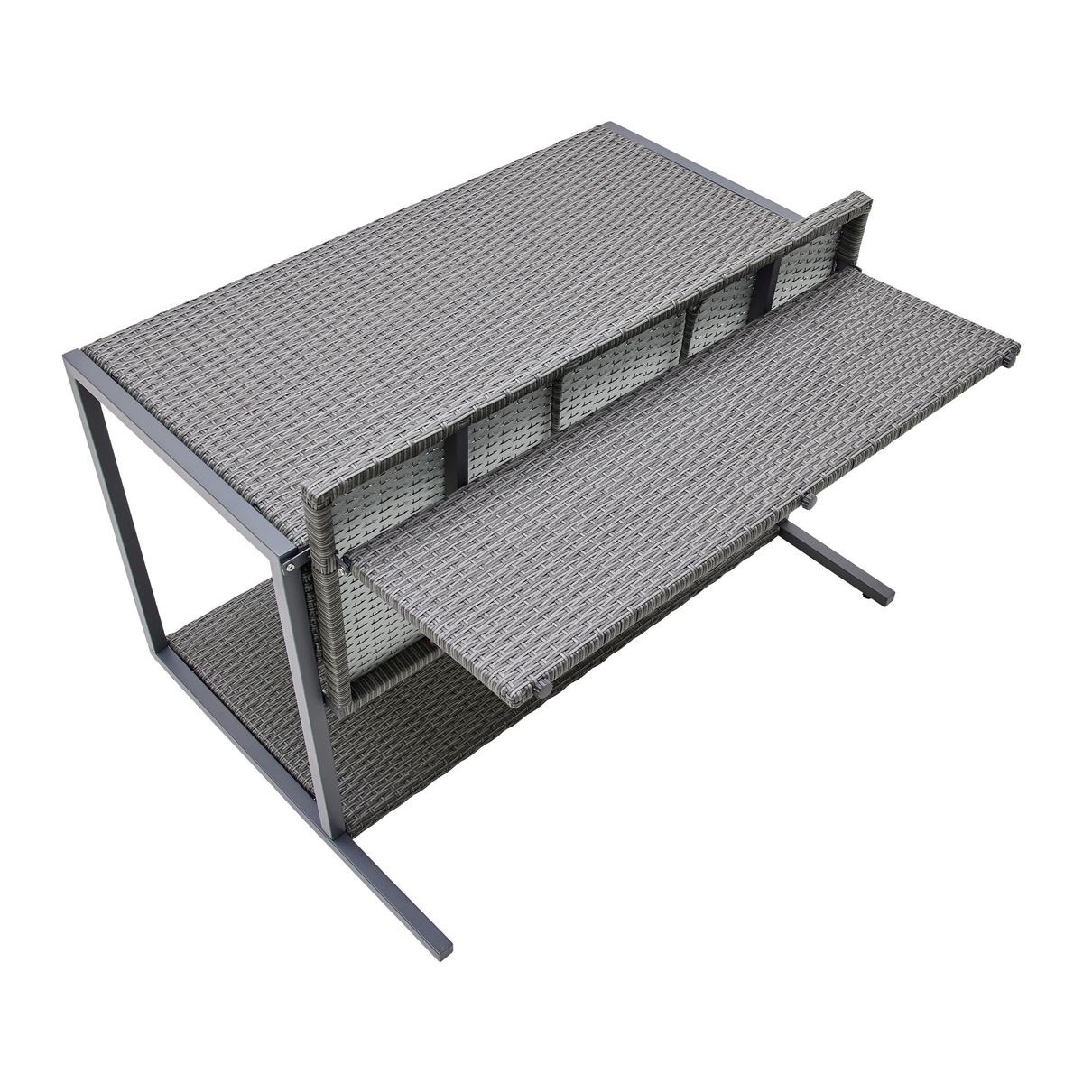 Balkónová zostava MARIO tm.sivá/sv.sivá - sivá/svetlosivá, Modern, kov/textil (120/75/105cm) - Bessagi Garden