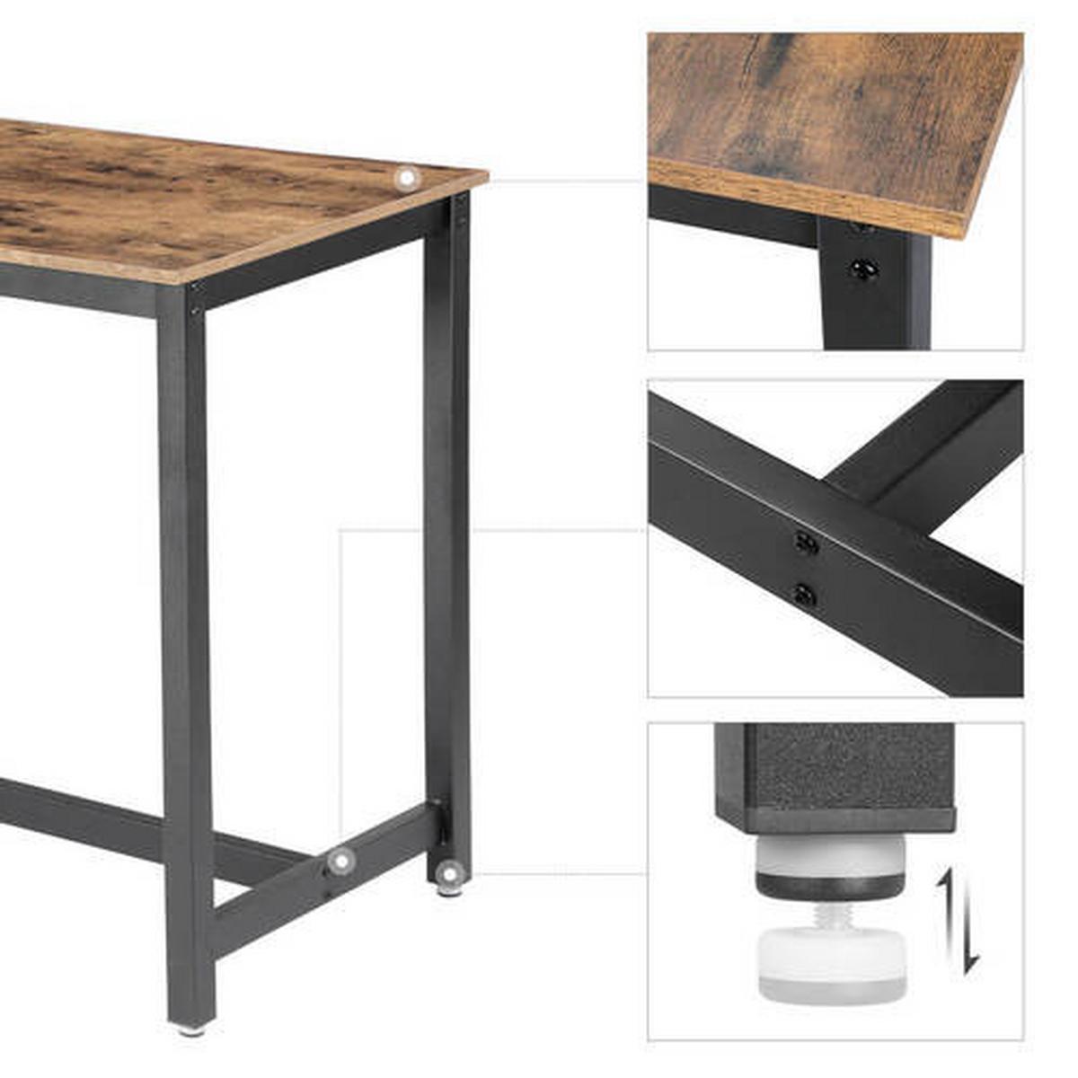 Bartisch Vasagle 120x60x90 cm Braun, Schwarz - Schwarz/Braun, Natur, Holzwerkstoff/Metall (120/60/90cm) - Boxxx