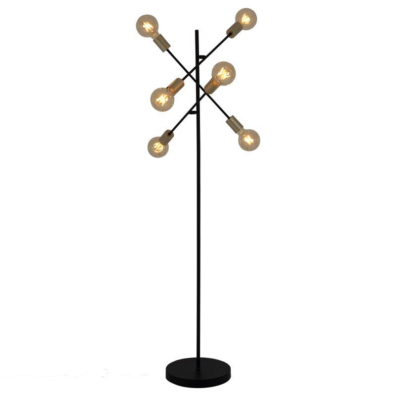 Stehlampe Modo Goldfarben/Schwarz verstellbar - Goldfarben/Schwarz, Design, Kunststoff/Metall (49/150cm) - Näve