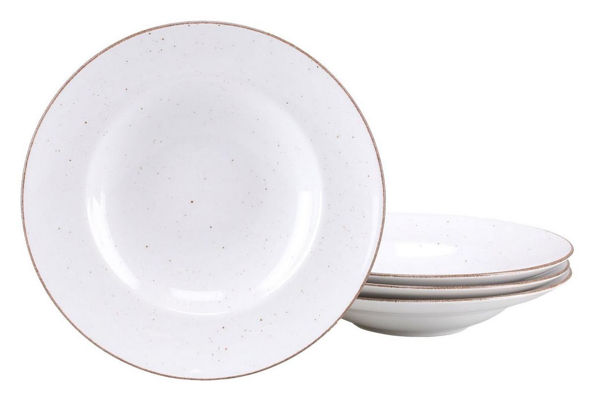 Pastateller Vintage Nature Porzellan, Creme, 4 Stück - Creme, Basics, Keramik (27cm) - Creatable