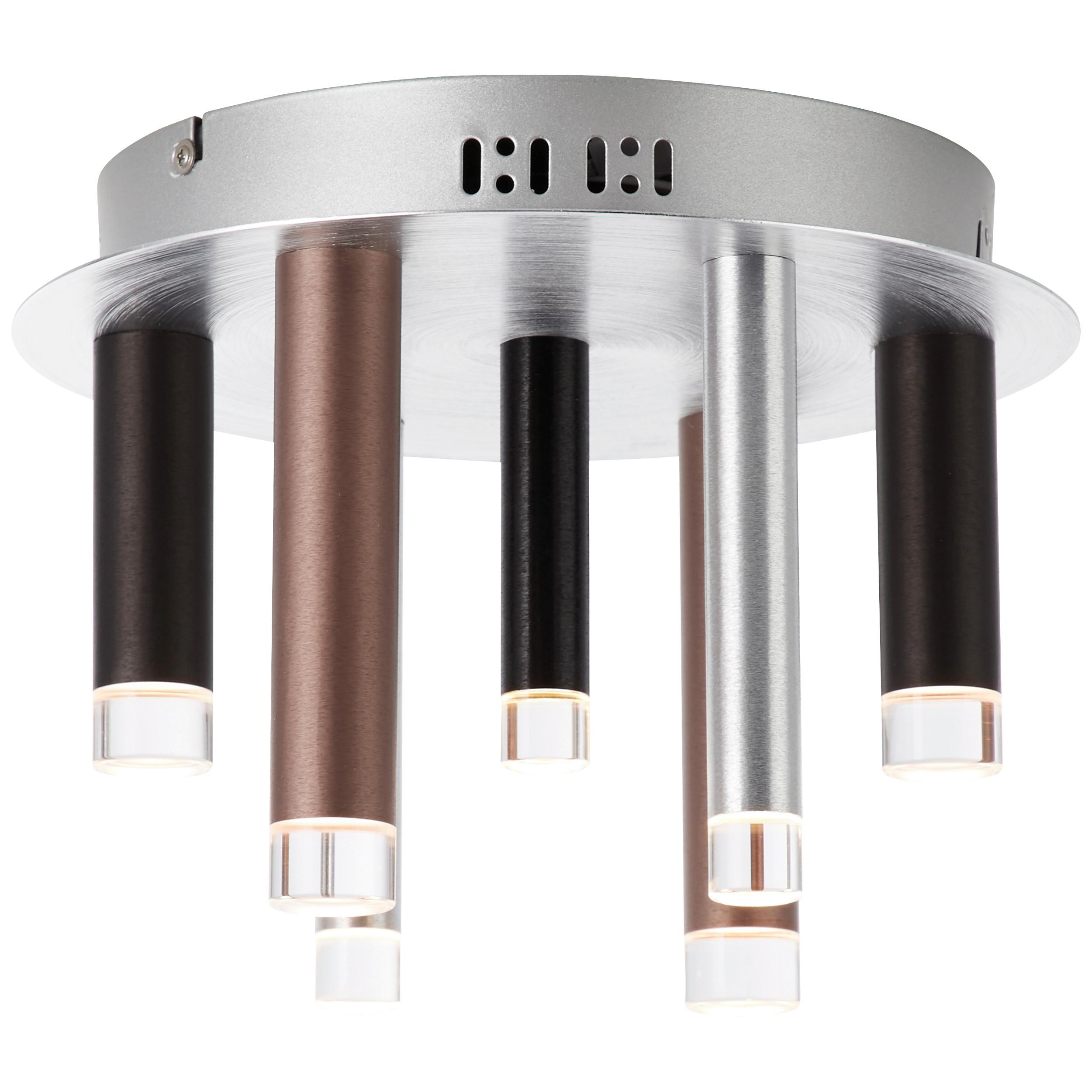 Led-deckenleuchte G93765/20 Cembalo - Schwarz/Alufarben, Trend, Kunststoff/Metall (30/21,5cm) - Brilliant