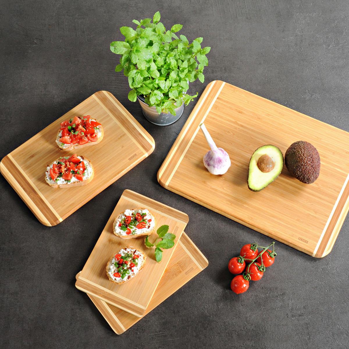 Schneidebrett 4-Er Set - Naturfarben, Basics, Holz (38/1,6/28,5cm) - Kesper