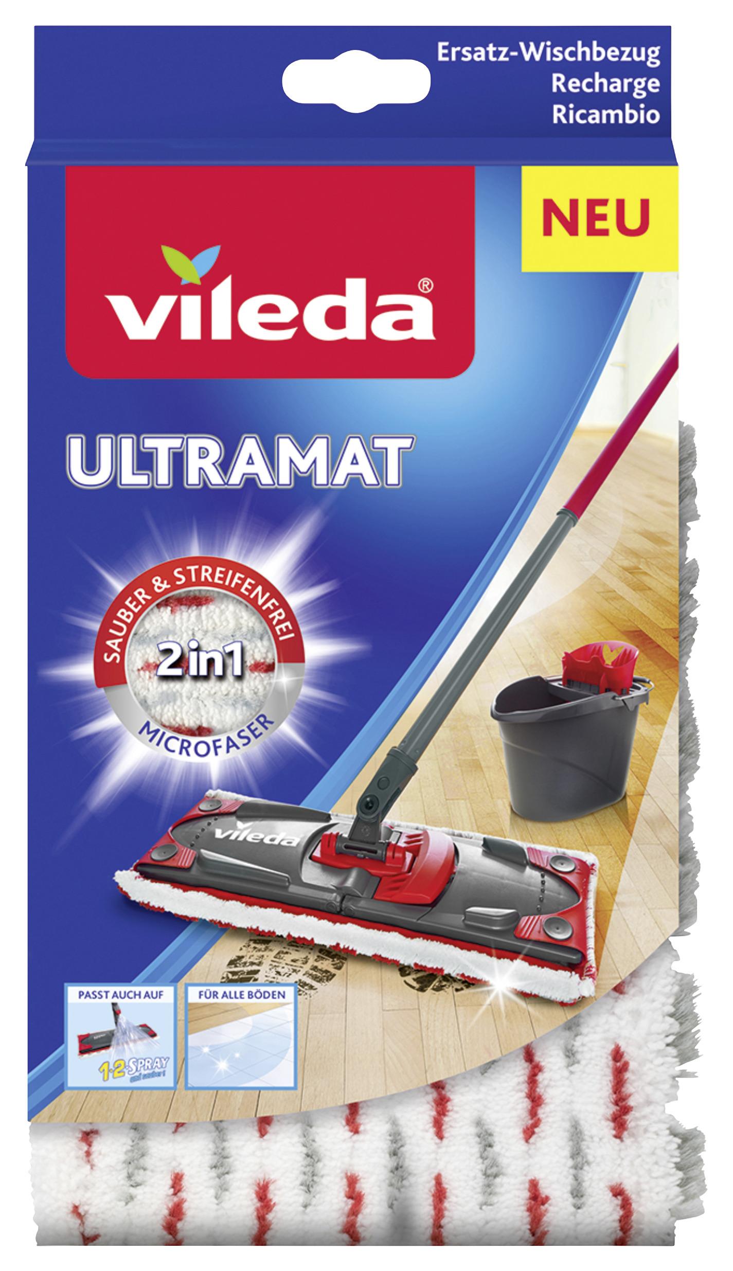 Wischbezug Ultramax 26x14 cm - Rot/Weiß, KONVENTIONELL, Textil (2.5/25.8/14.1cm) - Vileda