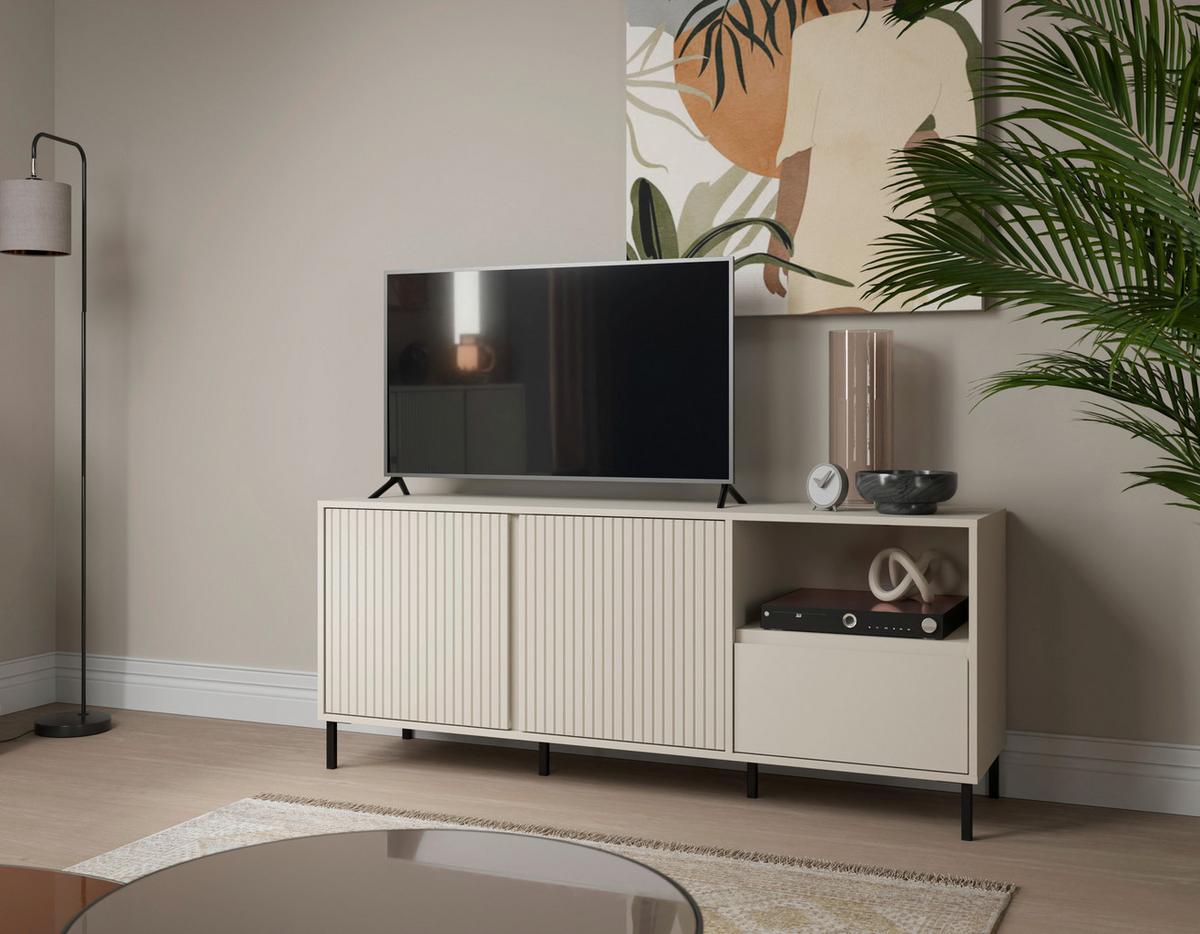 Tv-element Avenale Kaschmir B: 157,8 Cm - Kaschmir/Schwarz, Trend, Holzwerkstoff (157,8/65,4/40cm)