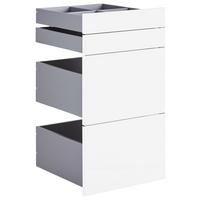 SADA ZÁSUVIEK UNIT - biela s vysokým leskom, Modern, kompozitné drevo (45,3/83/47cm) - Ondega