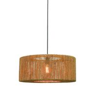 Hängeleuchte Iguazu H: 27 Cm 1-Flammig Höhenverstellbar - Hellbraun/Schwarz, Natur, Naturmaterialien/Kunststoff (60/27cm) - Good & Mojo