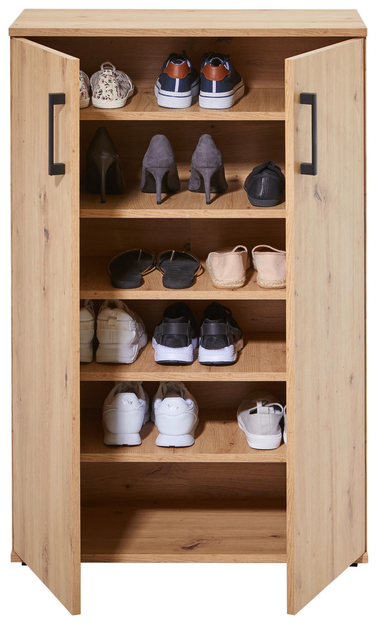 SKRINKA NA TOPÁNKY BOBBY II - čierna/farba duba, Modern, kompozitné drevo/plast (70/106/34cm) - Mömax