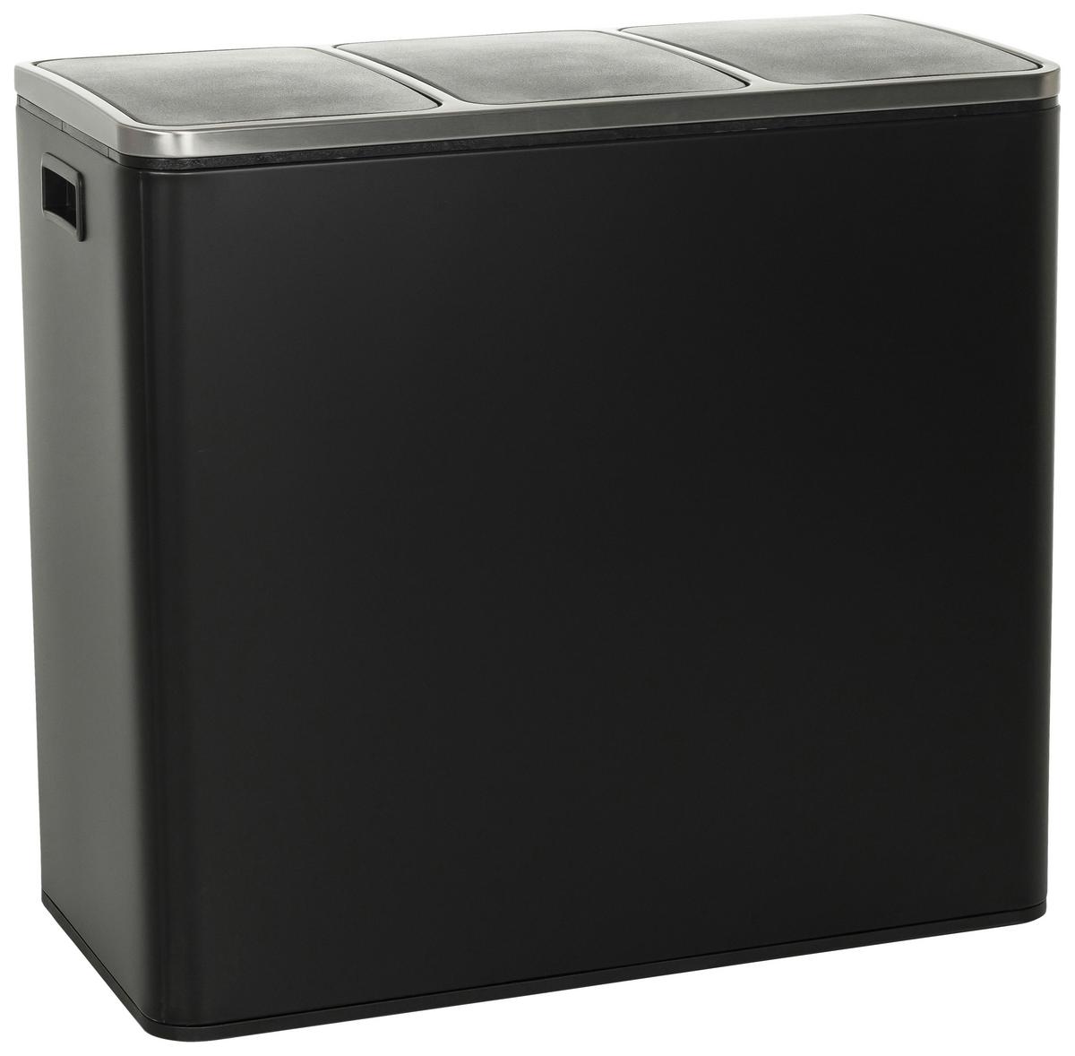 Abfallsammler Clean Ix Schwarz B: 61 cm - Schwarz, MODERN, Kunststoff/Metall (61.0/56.0/31.5cm) - MID.YOU