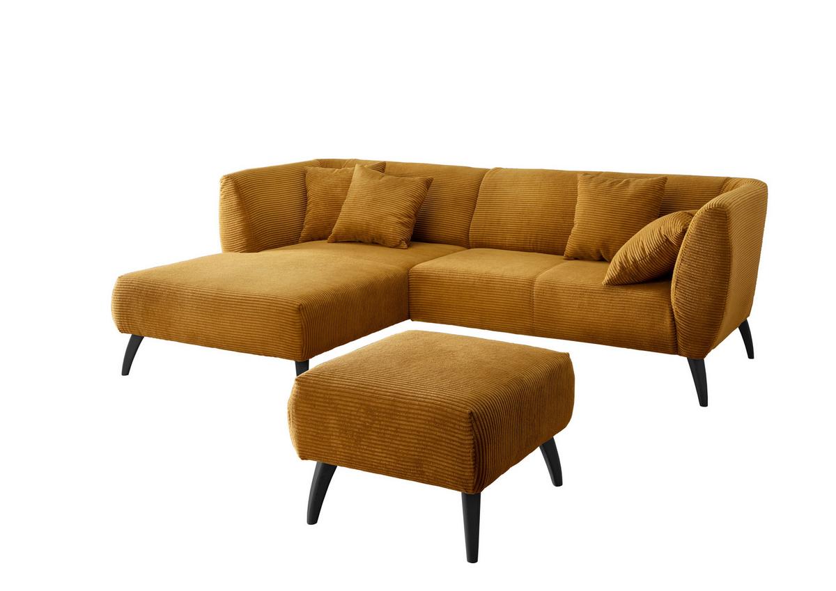 Ecksofa Colori Goldfarben S: 160/264 Cm - Goldfarben/Schwarz, MODERN, Holz/Textil (160/264cm) - MID.YOU