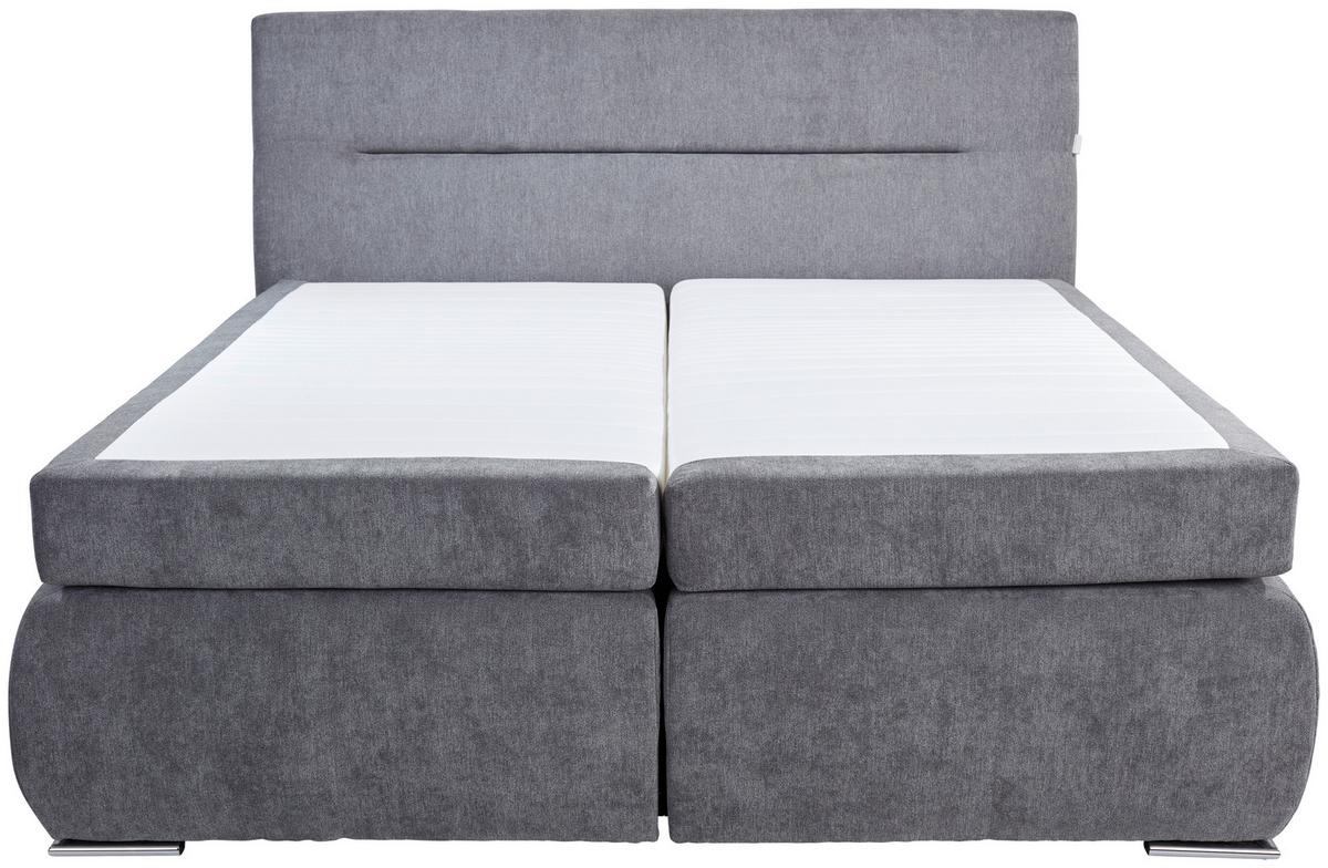 BOXSPRINGOVÁ POSTEĽ PENNA H2/H3 - antracitová/chrómová, Konventionell, kov/textil (180/200cm)