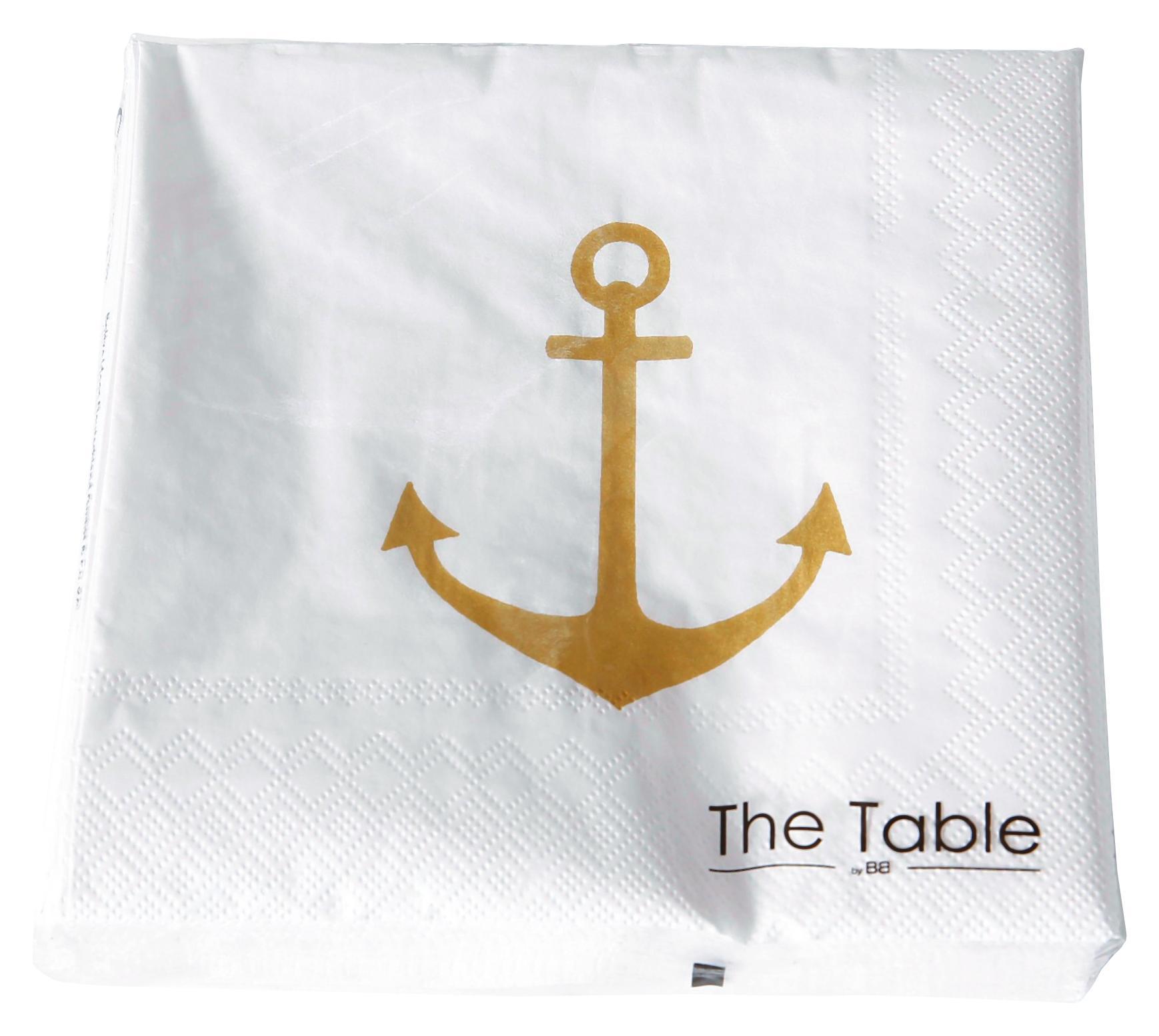 Szalvéta Anchor - Arany/Fehér, Lifestyle, Papír (33/33cm)
