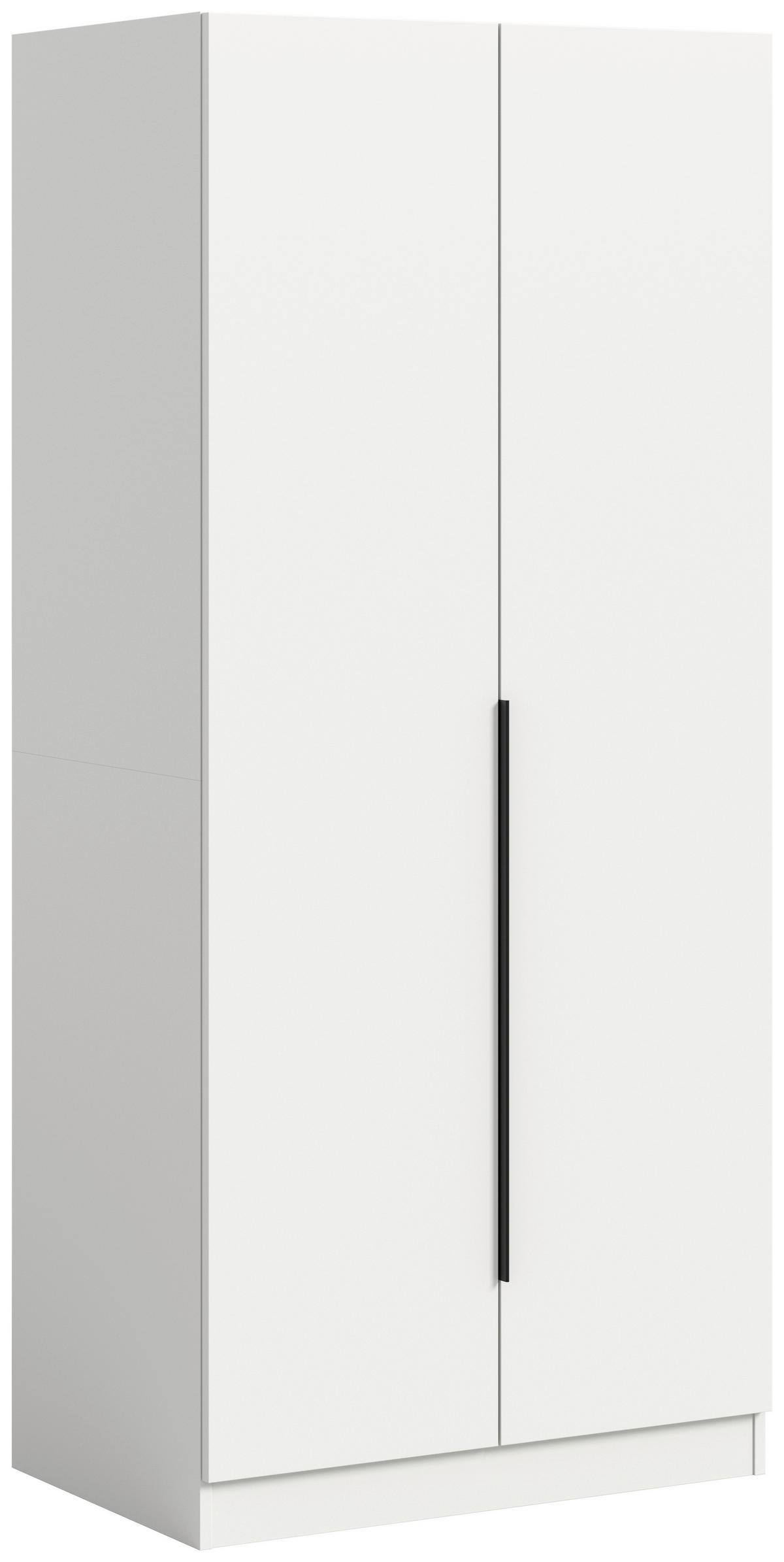 Šatníková skriňa Kopenhagen biela - čierna/biela, Modern, kompozitné drevo (80/181/52cm) - MID.YOU