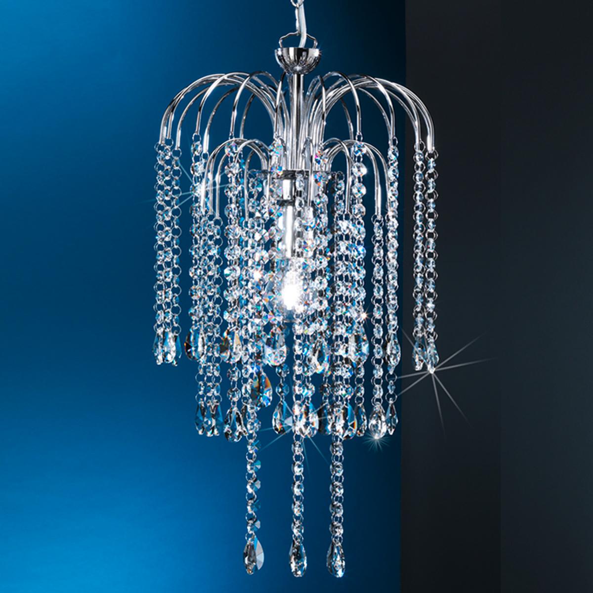 Kristall-hängeleuchte 4698/p - Chromfarben, KONVENTIONELL, Glas/Metall (30/30/100cm)